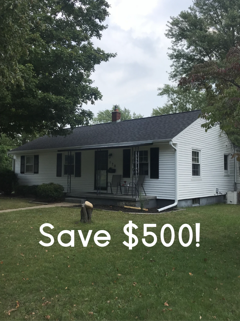 Save $500 on roof replacement